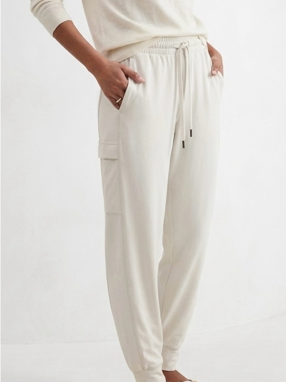 Alpine Design Field Knit Cargo Joggers Cream White S ADW13908 Utility Gorpcore